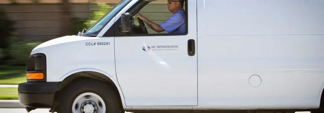 KIC Refrigeration service vehicle serving Longmont area